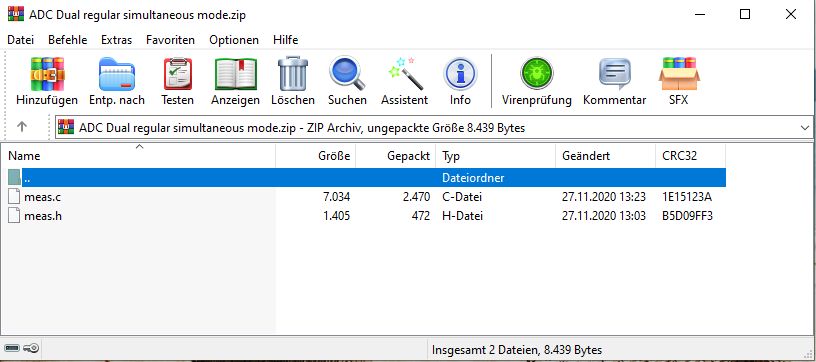 STM32F103C8 - ADC dual regular simultaneous mode tutorial - ZIP file contents